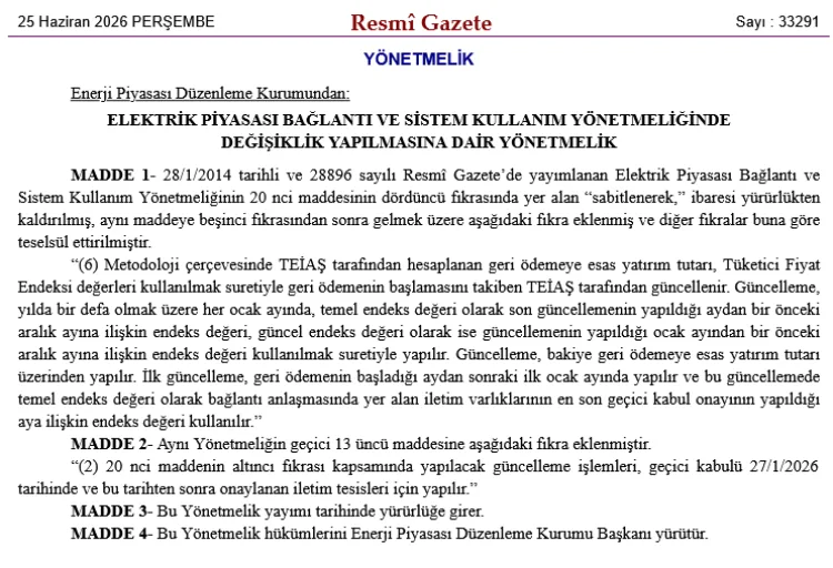EPDK’dan Elektrik Piyasasında Önemli Değişiklik!