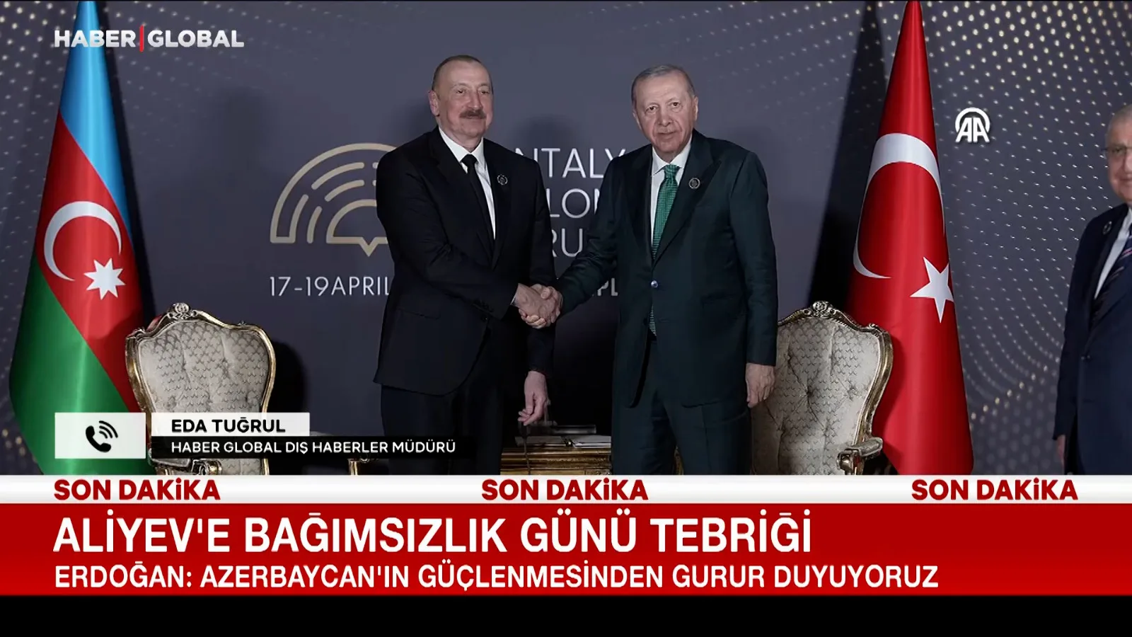 Erdoğan’dan Aliyev’e Bağımsızlık Günü Tebriği