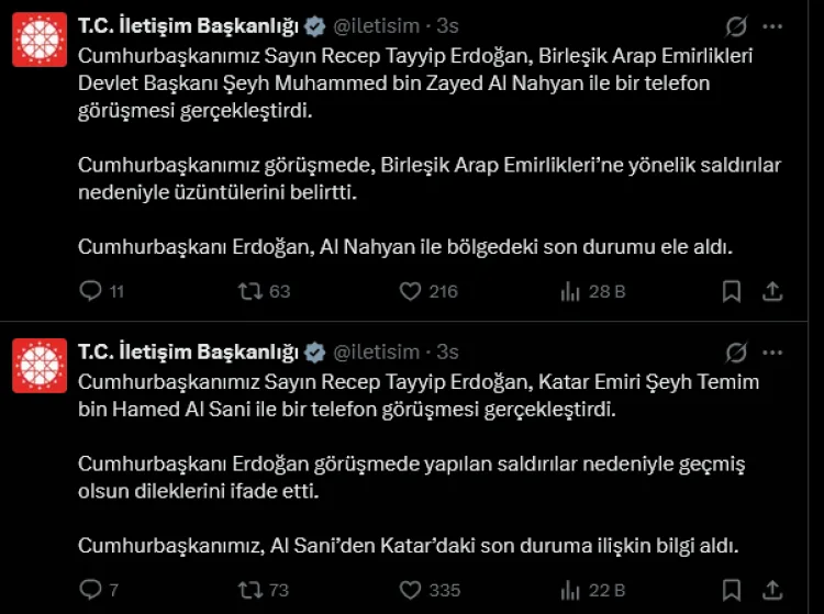 Erdoğan’dan Bölgesel Gerilime Telefon Diplomasisi