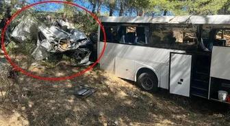 Aydın'da tur otobüsüyle uçurumdan yuvarlanan minibüs bu hale geldi! 2 ölü, 9 yaralı