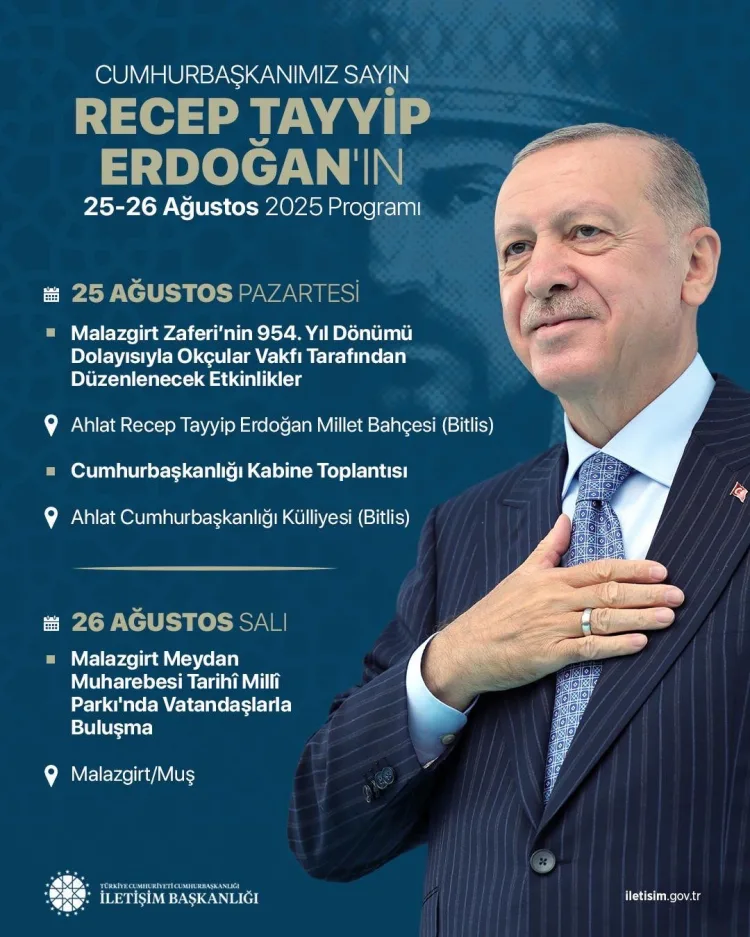 Erdoğan, Malazgirt Zaferi’ni Ahlat’ta Kutlayacak