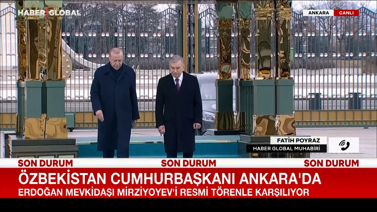 Erdoğan, Özbekistan Lideri Mirziyoyev’i Karşıladı