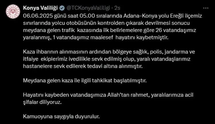 Ereğli’de Otobüs Devrildi: 1 Ölü, 26 Yaralı!