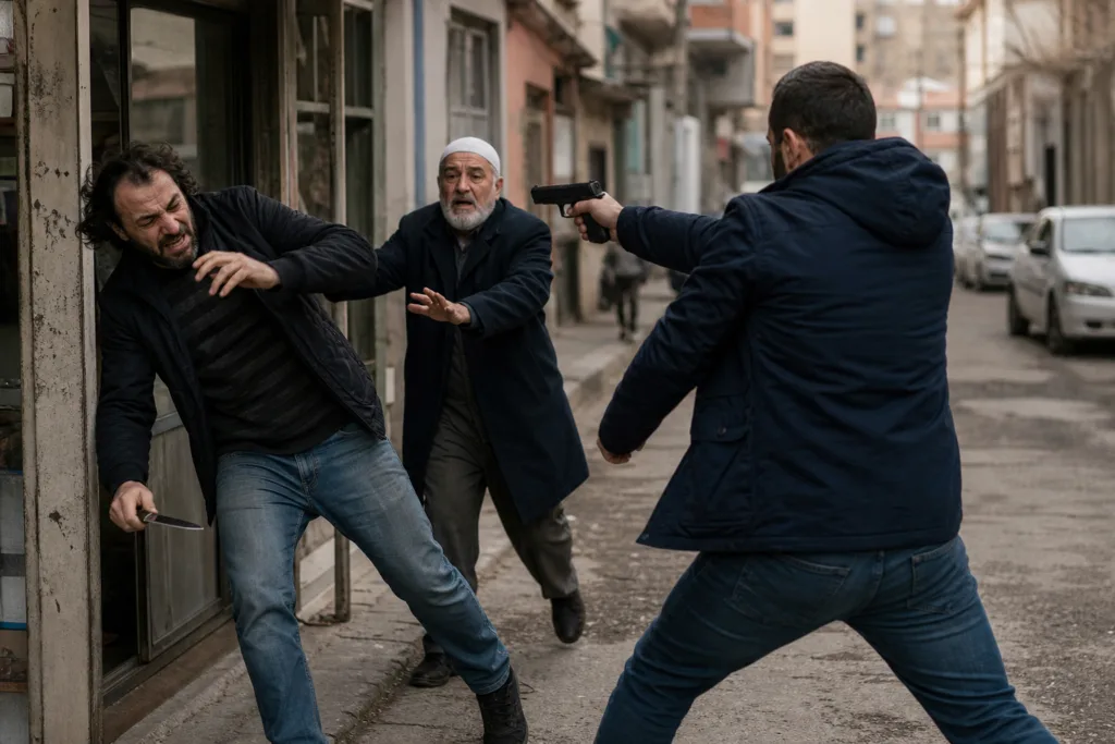 Erzurum’da Bıçaklı Saldırıya Silahlı Müdahale
