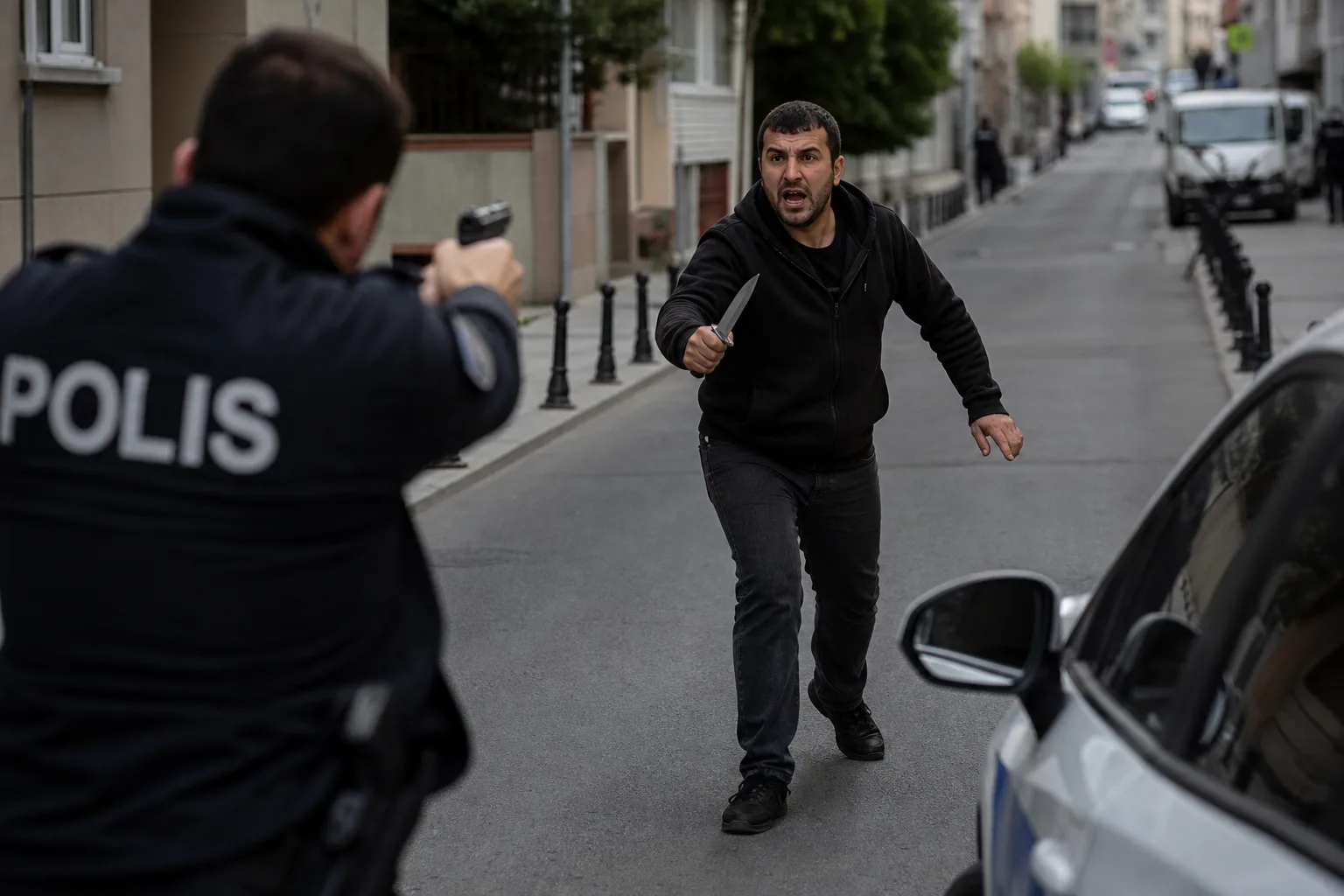 Esenler’de Bıçaklı Şüpheli, Polisle Silahlı Çatışmaya Girdi