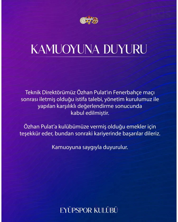 Eyüpspor’da Özhan Pulat Dönemi Sona Erdi!