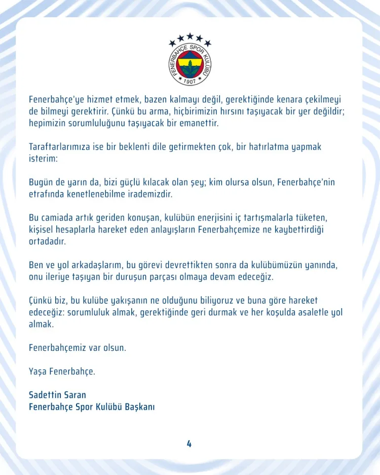 Fenerbahçe’de Olağanüstü Genel Kurul Tarihi Açıklandı