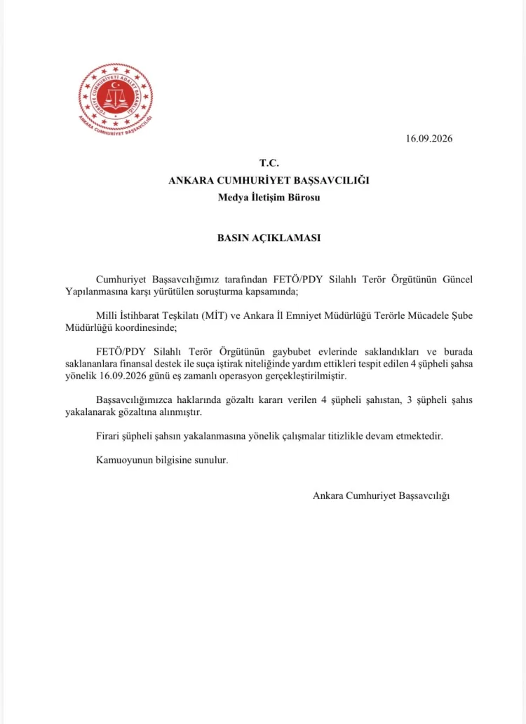 FETÖ Operasyonunda 3 Şüpheli Yakalandı, 1 Firarda!