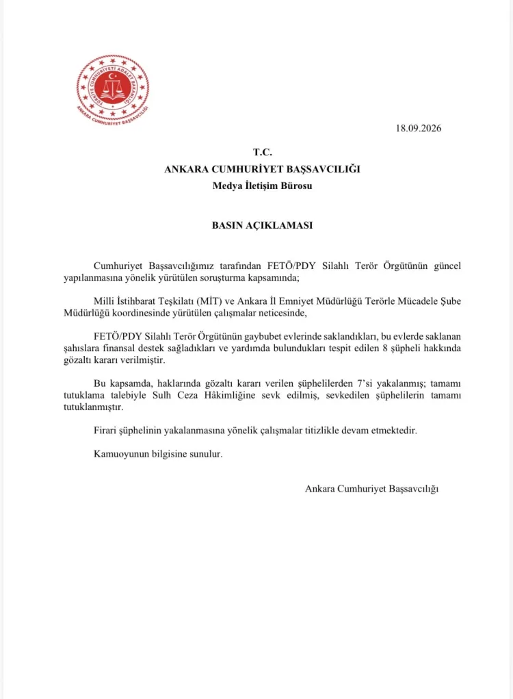 FETÖ’ye Finans Desteği Sağlayan 8 Şüpheliye Operasyon