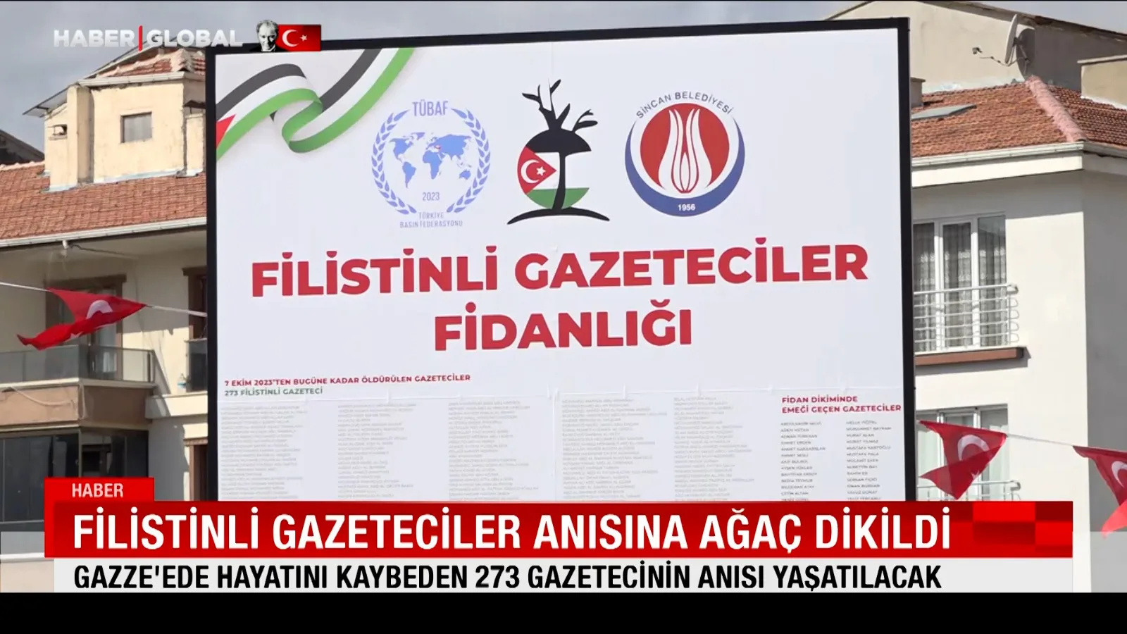 Filistinli Gazetecilere Anma: Fidanlar Dikildi