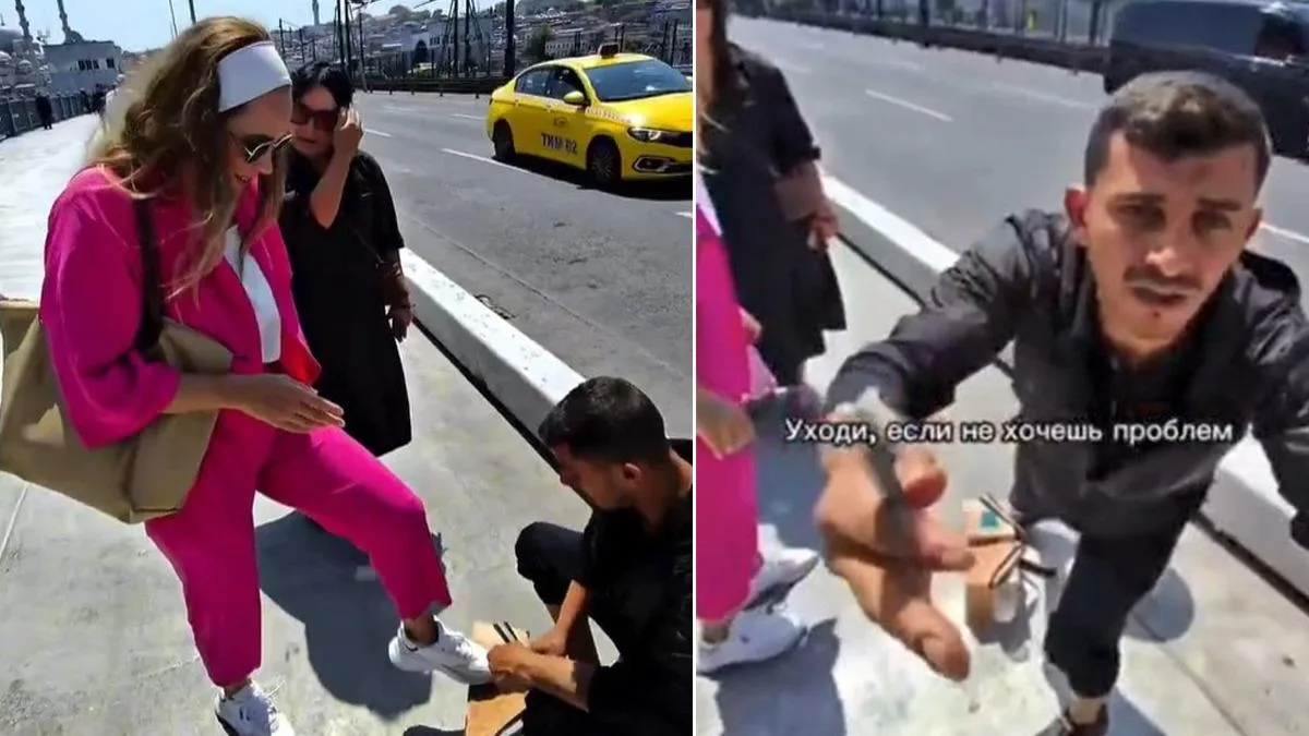 Galata Köprüsü’nde Turistlere Ayakkabı Şoku!