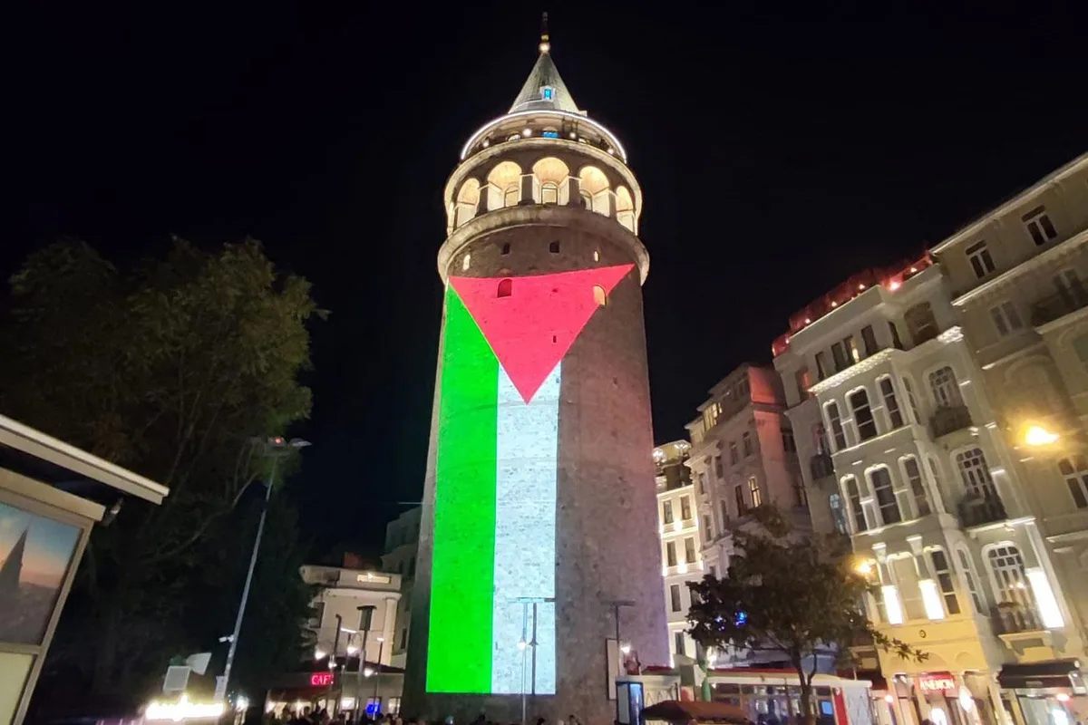 Galata Kulesi’nde Filistin Dayanışması