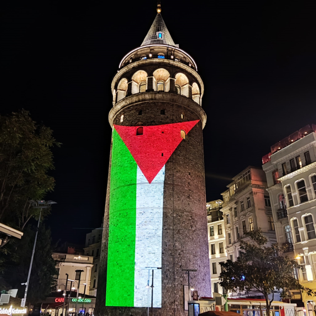 Galata Kulesi’nde Filistin Dayanışması