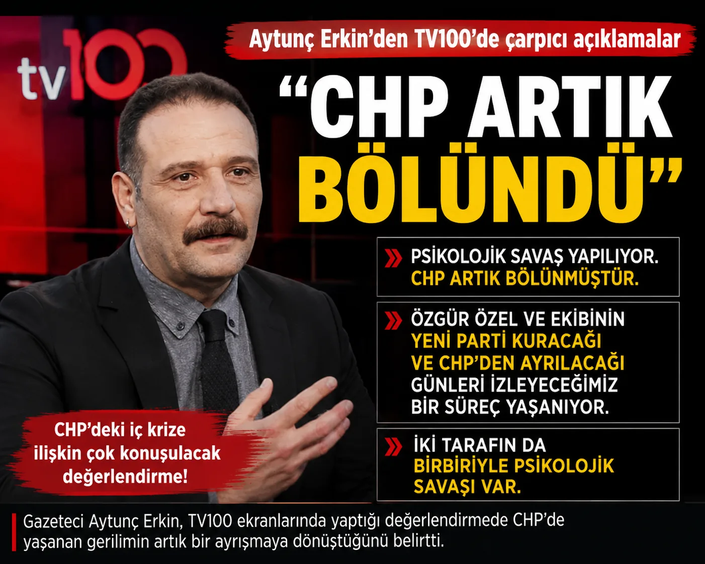 Gazeteci Aytunç Erkin: “CHP Artık Bölündü”