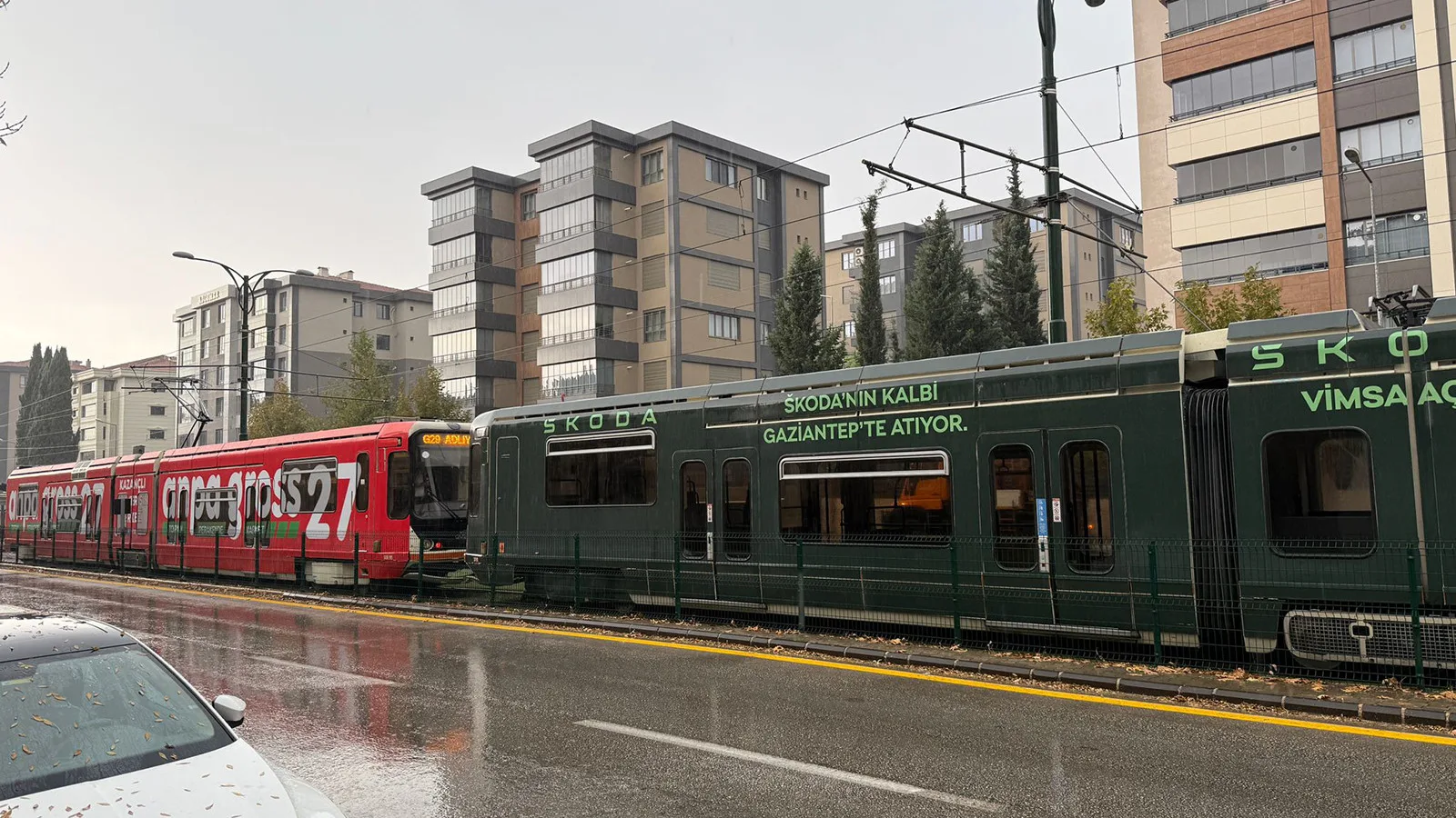 Gaziantep’te Tramvaya Yıldırım Düştü!