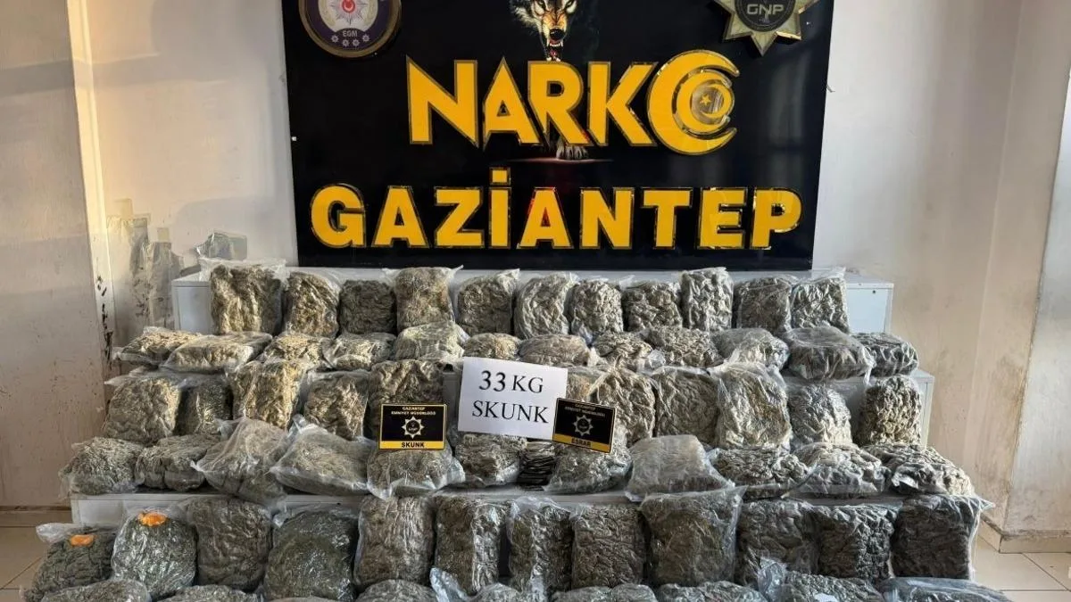 Gaziantep’te Uyuşturucu Operasyonu: 34 kg Ele Geçirildi