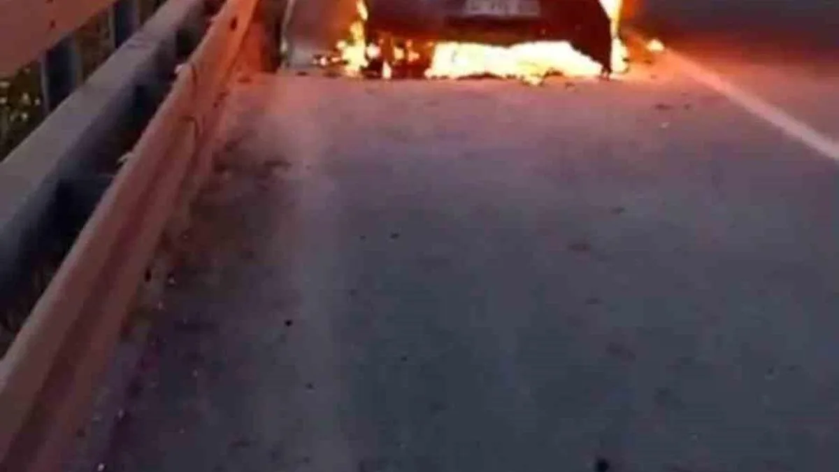 Gemlik’te cip alev aldı, sürücü kurtuldu!