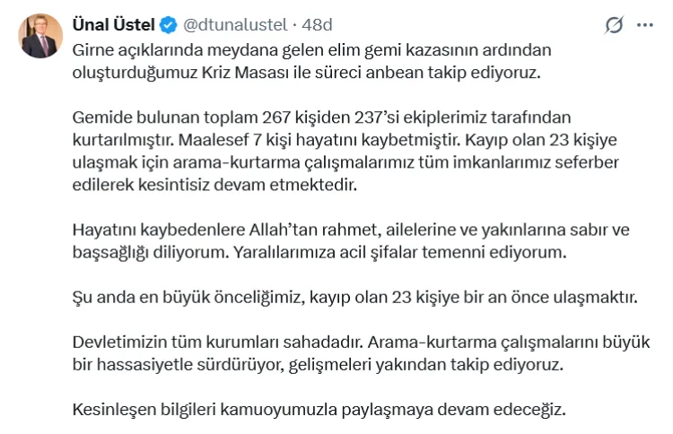 Girne’de Gemi Kazası: 7 Ölü, 23 Kayıp!