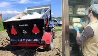 Mevzuata aykırı depolanan 11 ton süt ürünü imha edildi