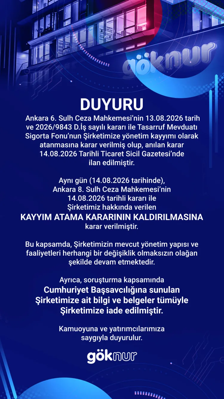 Göknur Gıda’da Kayyım Atama Kararı Kaldırıldı!
