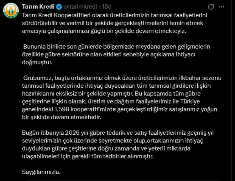 Gübre Tedarikinde 2026 Hedefi Yükseliyor!
