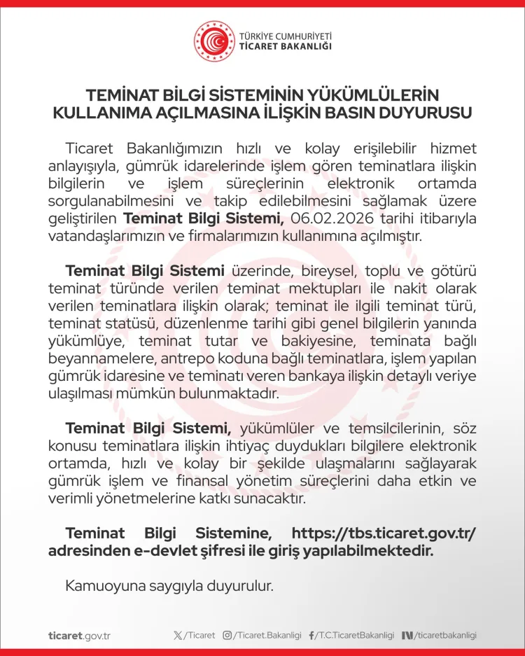 Gümrükte Teminat Takibi Artık Elektronik Ortamda!
