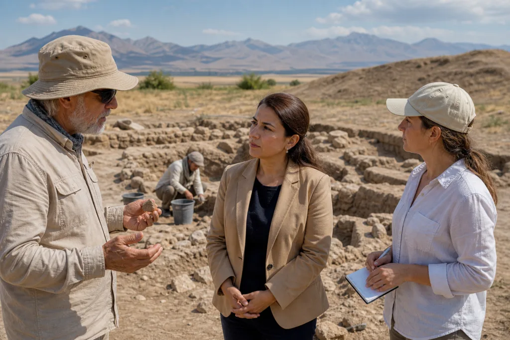 Gürpınar Kaymakamı’nın İremir Höyüğü’ndeki Kazı İncelemesi