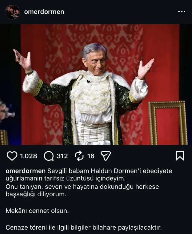 Haldun Dormen, Türk Tiyatrosunun Efsanesi Hayatını Kaybetti