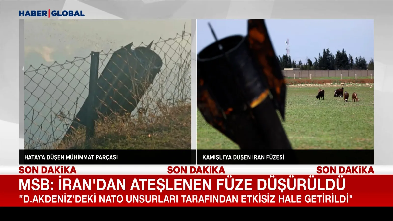 Hatay’a Düşen İran Füzesi Havada İmha Edildi