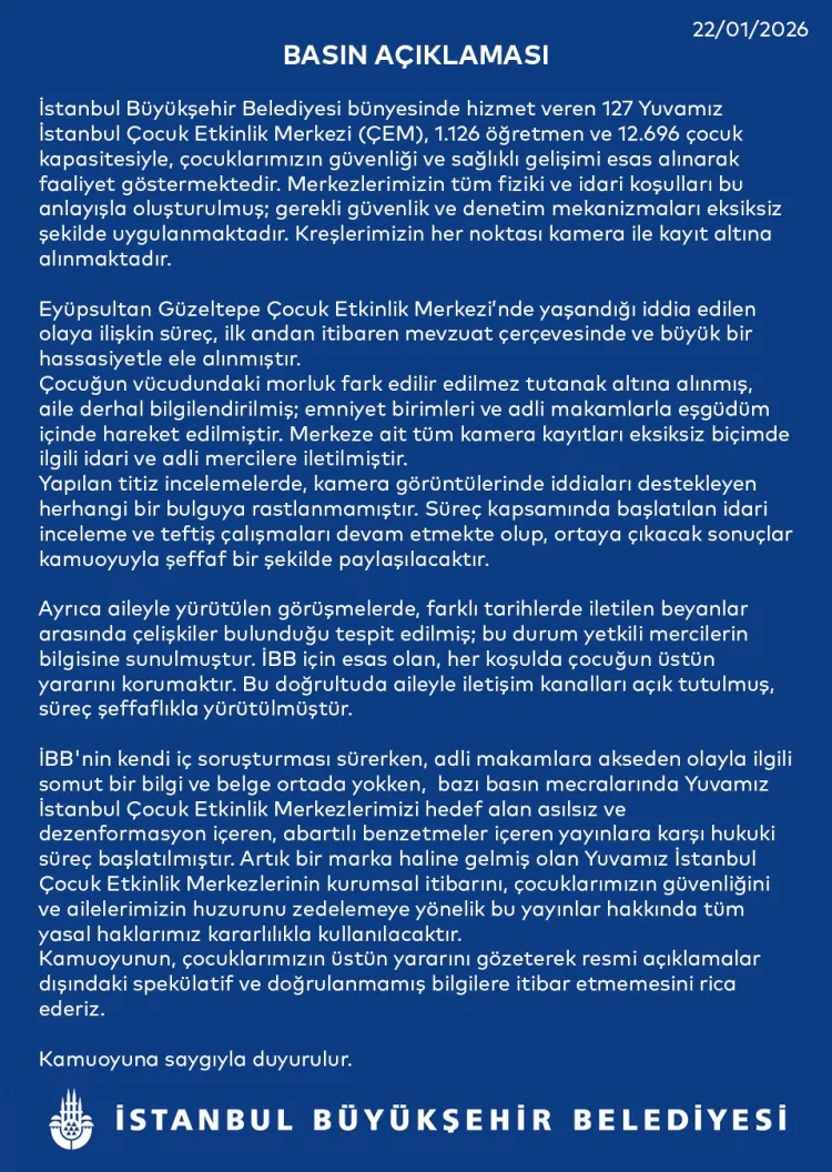 İBB’den Eyüpsultan’daki Olayla İlgili Açıklama