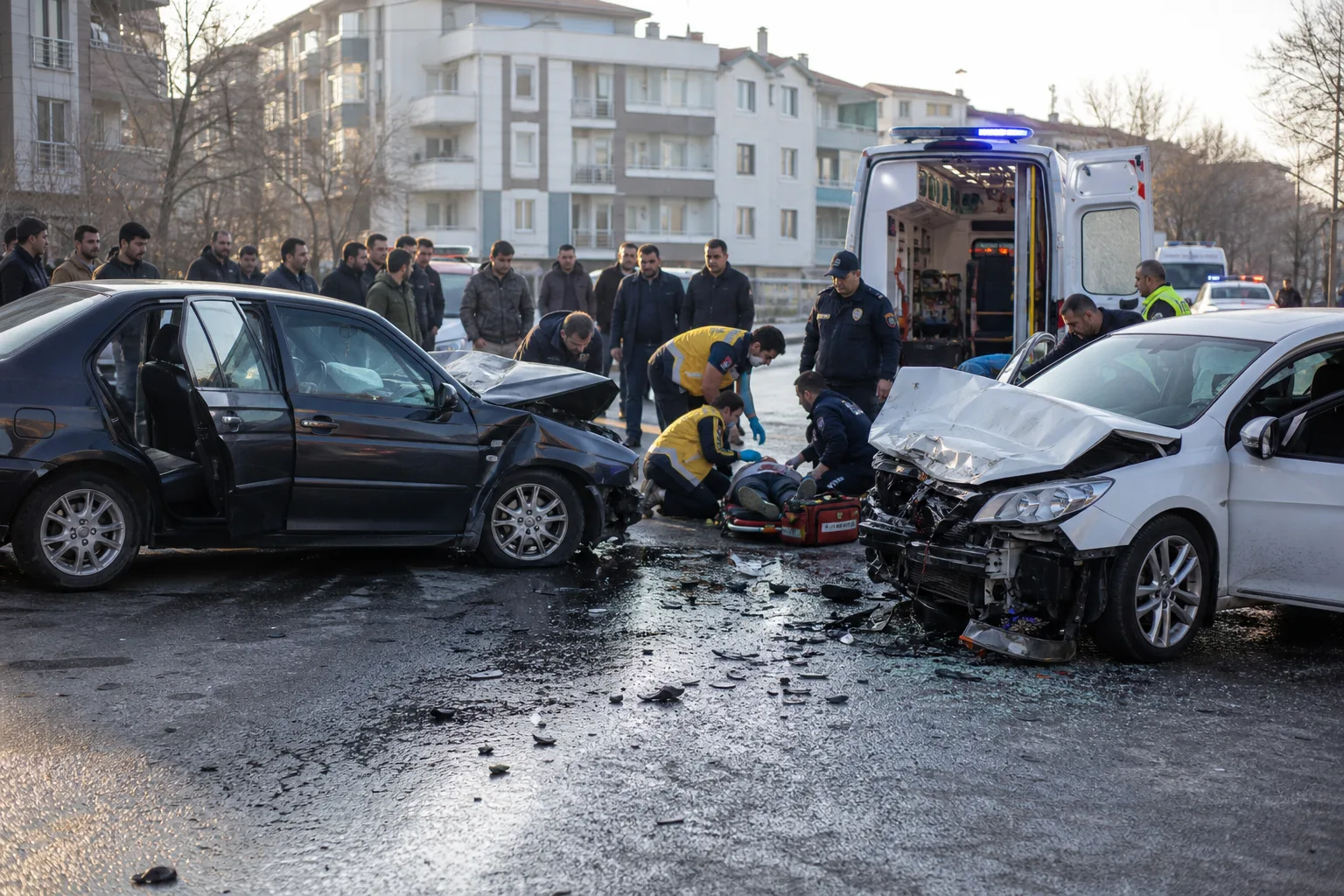 İnegöl’de İki Araç Çarpıştı: 7 Kişi Yaralı