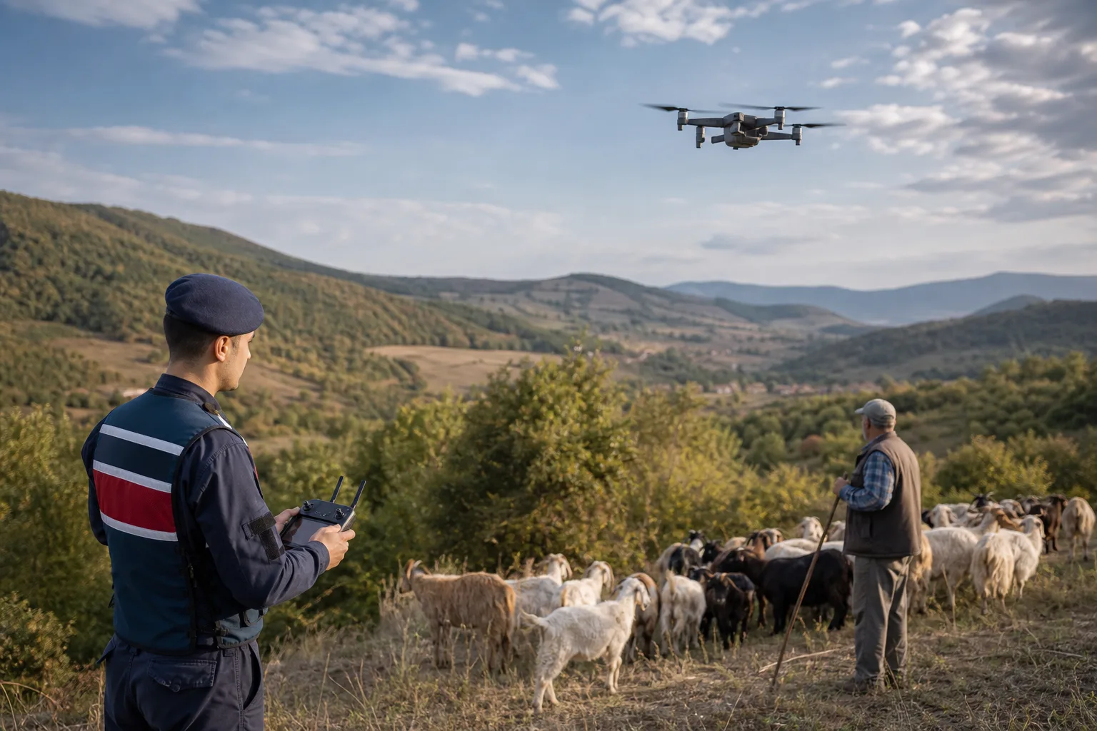 İnegöl’de Kaybolan Küçükbaş Hayvanlar Dronla Bulundu