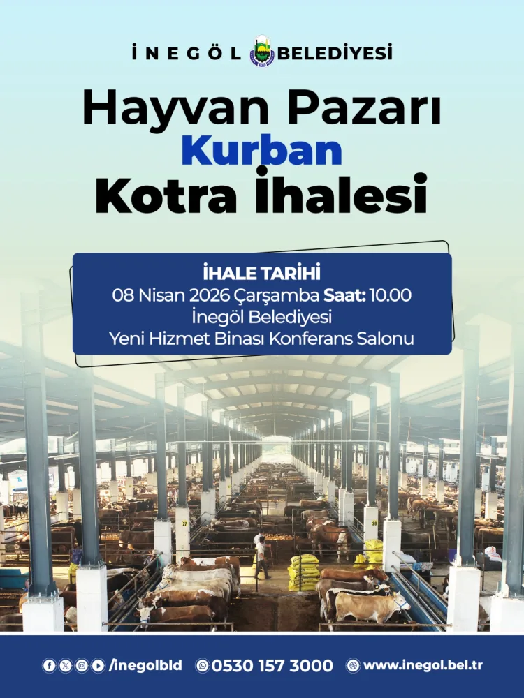 İnegöl’de Kurban Bayramı Kotra İhalesi 8 Nisan’da!