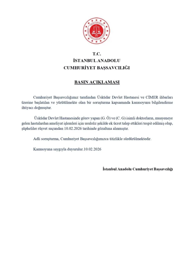 İstanbul’da Doktorlara Rüşvet Gözaltısı!