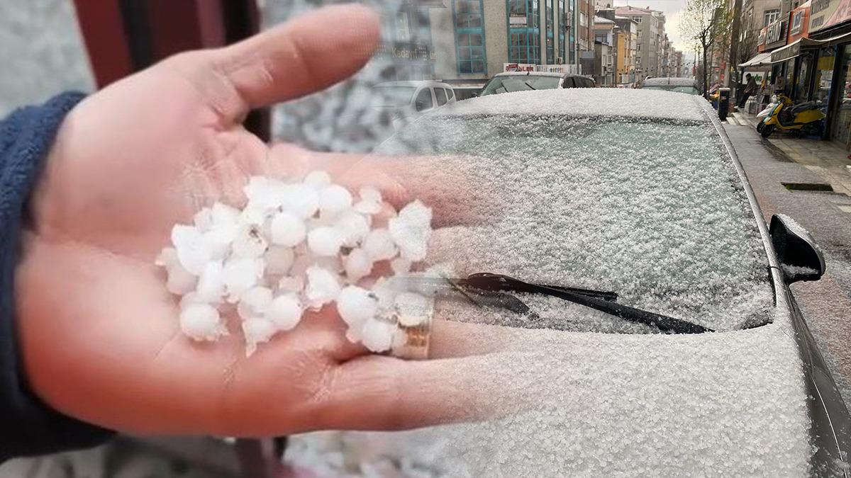 İstanbul’da Dolu Yağışı Ortalığı Beyaza Bürüdü!