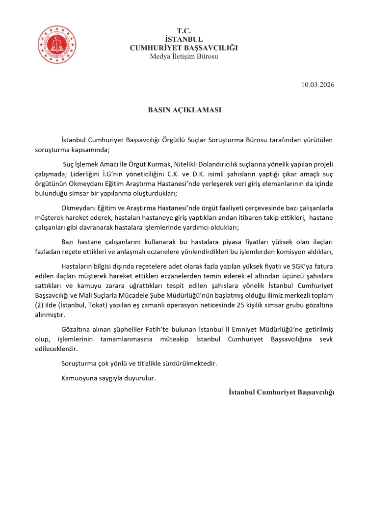 İstanbul’da Hastane Dolandırıcılığına Büyük Operasyon