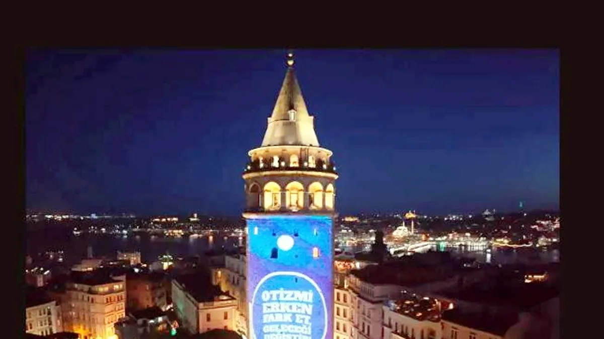 İstanbul’da Otizm Günü Işıklarıyla Farkındalık