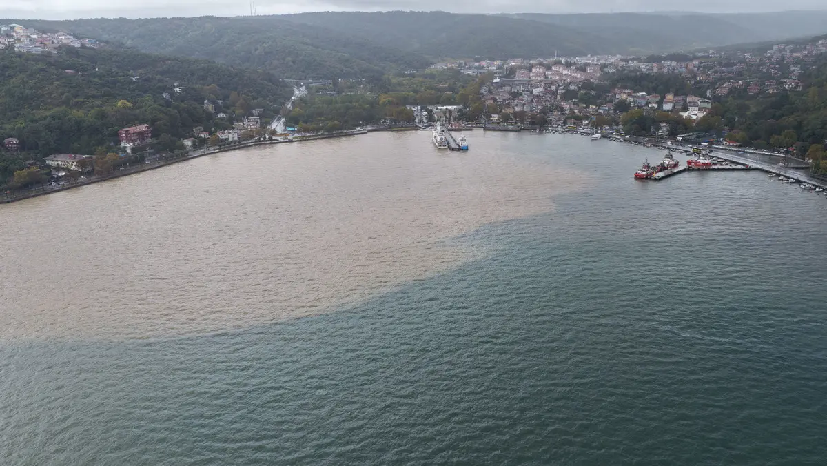 Görüntüler sağanak yağış sonrası İstanbul Boğazı'ndan! Deniz kahverengiye döndü 6