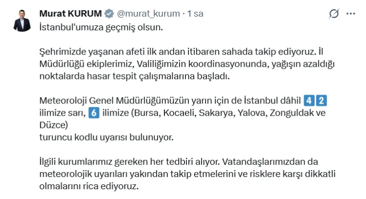 İstanbul’da Şiddetli Yağış Sonrası Hasar Tespiti Başladı
