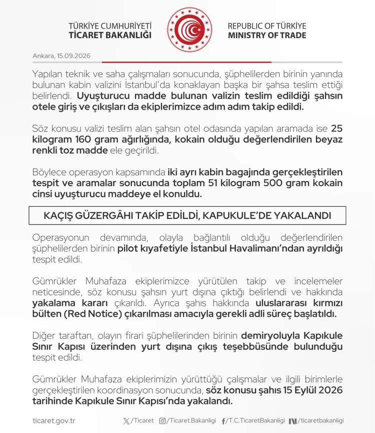 İstanbul Havalimanı’nda 51 Kilo Kokain Operasyonu!