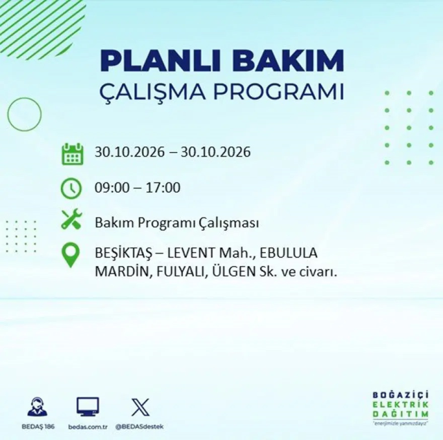 İstanbul'da 12 ilçede elektrik kesintisi! Gece başlıyor, 8 saat sürecek