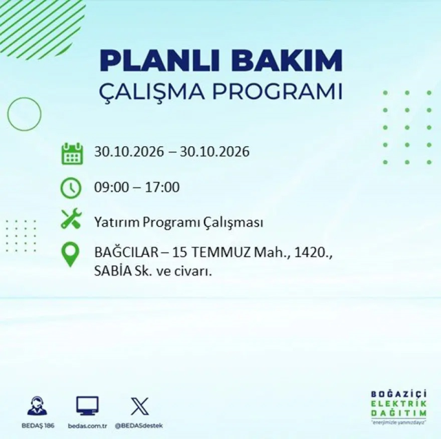 İstanbul'da 12 ilçede elektrik kesintisi! Gece başlıyor, 8 saat sürecek