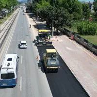 İstanbul Yolu'nda hummalı asfalt çalışması