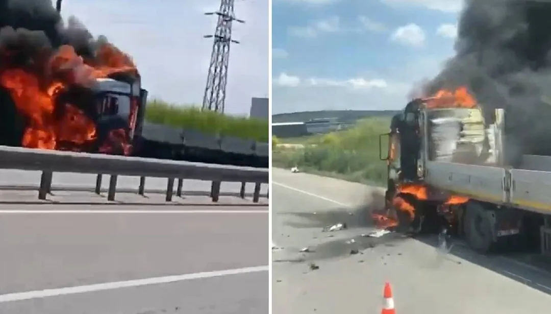 İzmir-Bursa Yolunda TIR Alev Alev Yandı!