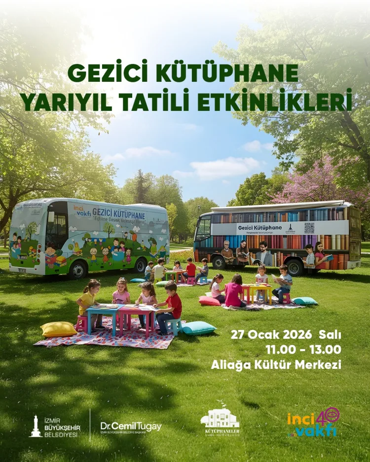 İzmir’de Yarıyıl Tatili İçin Gezici Kütüphane