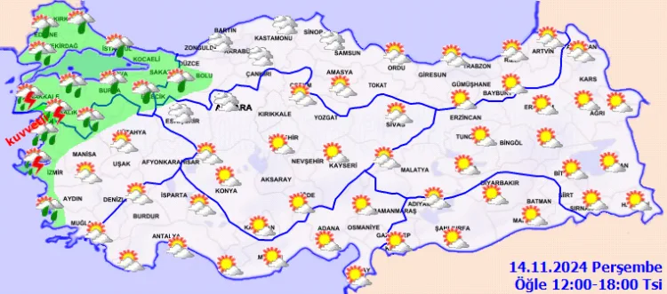Yağışların yoğun olduğu bölgeler