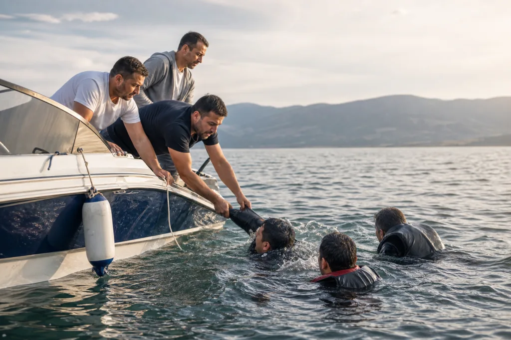 İznik Gölü’nde Suya Düşen Üç Kişi Kurtarıldı