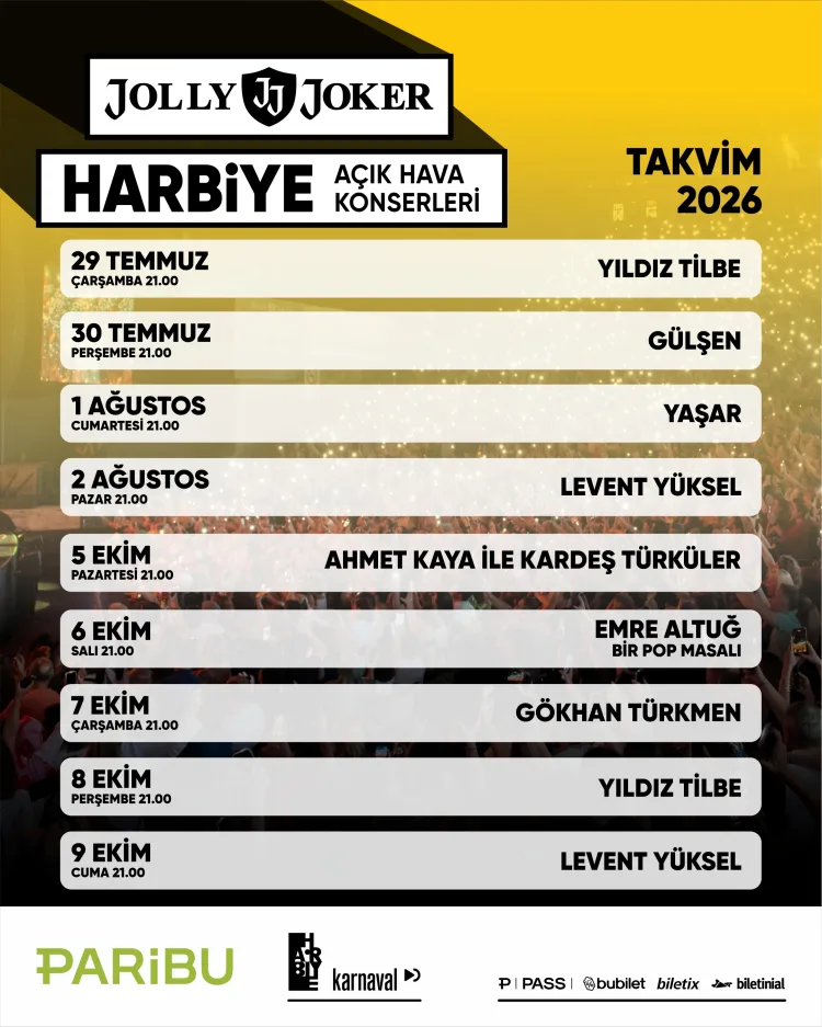 Jolly Joker Harbiye’de Unutulmaz Konserler Başlıyor!