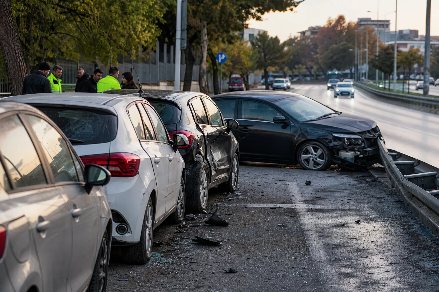 Kadıköy’de Seyir Halindeki Araç Park Halindeki Araçları Çarptı