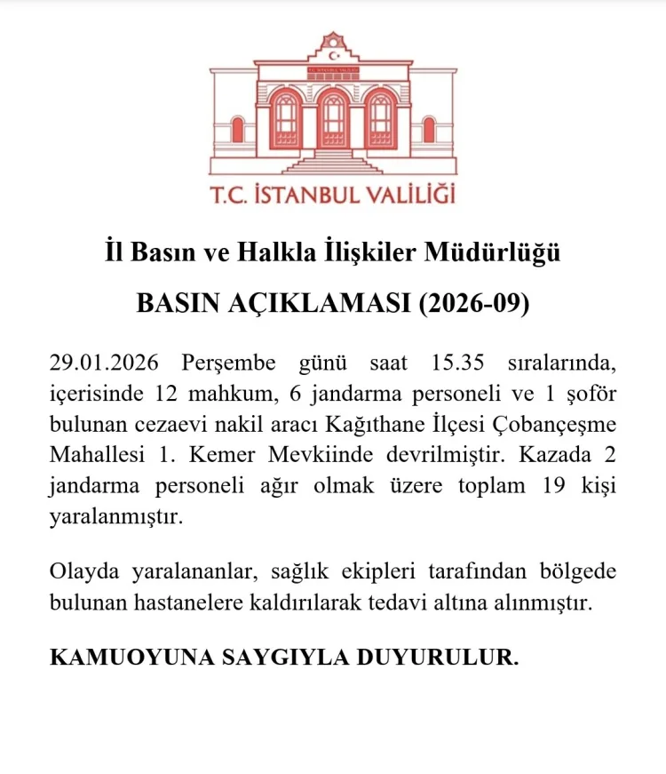 Kağıthane’de Cezaevi Nakil Aracı Devrildi: 19 Yaralı